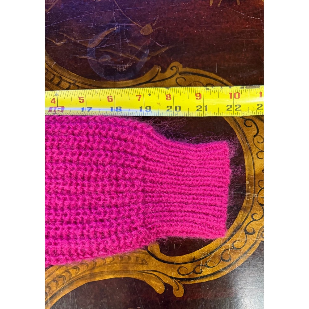 Vintage SK & Company Petite Mohair Wool Wrap Cardigan Hot Pink 80s Barbiecore S - Picture 8 of 12